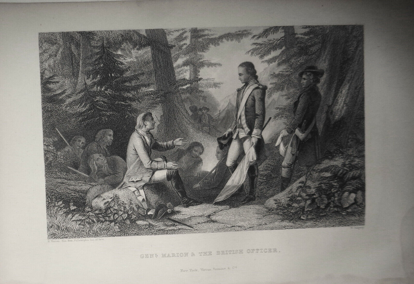 1860 General Marion and the British Officer - W. Ridgway / Henry Warren