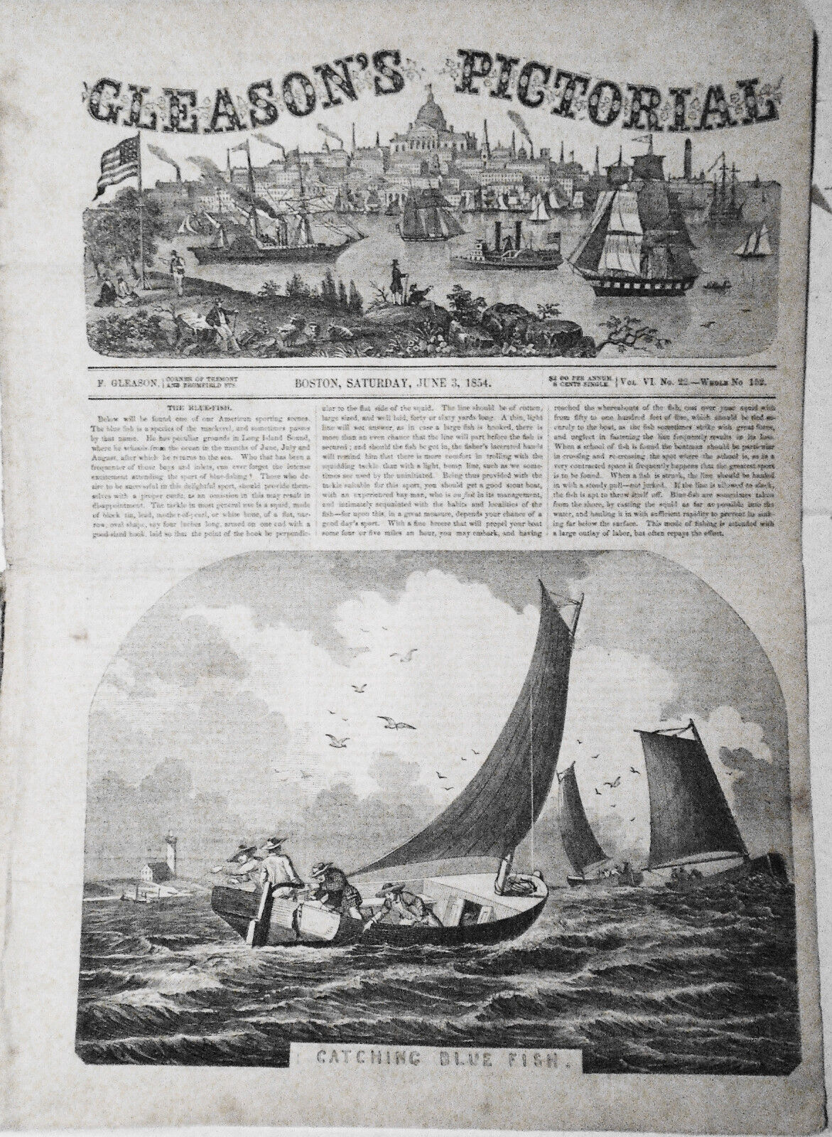Gleason's Pictorial, June 3, 1854 - Blue-fish; Brigham Young; French uniforms..