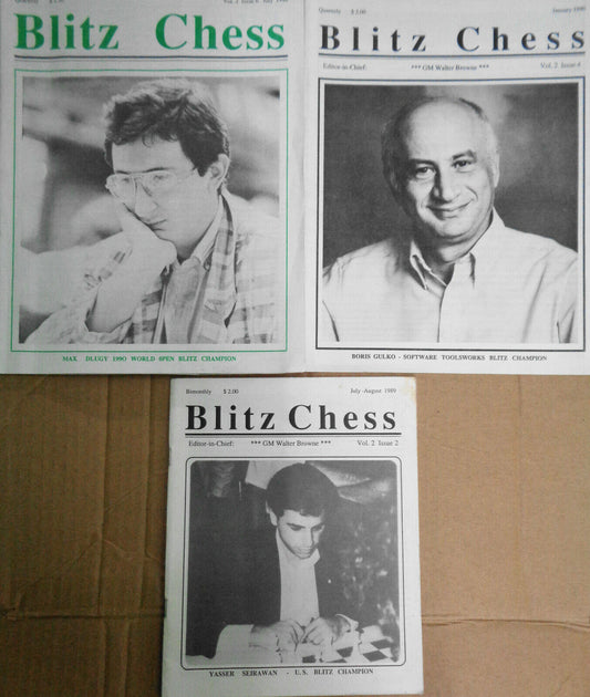 3 Blitz Chess magazines Lot - with 1970 World Blitz Championship won by Fischer
