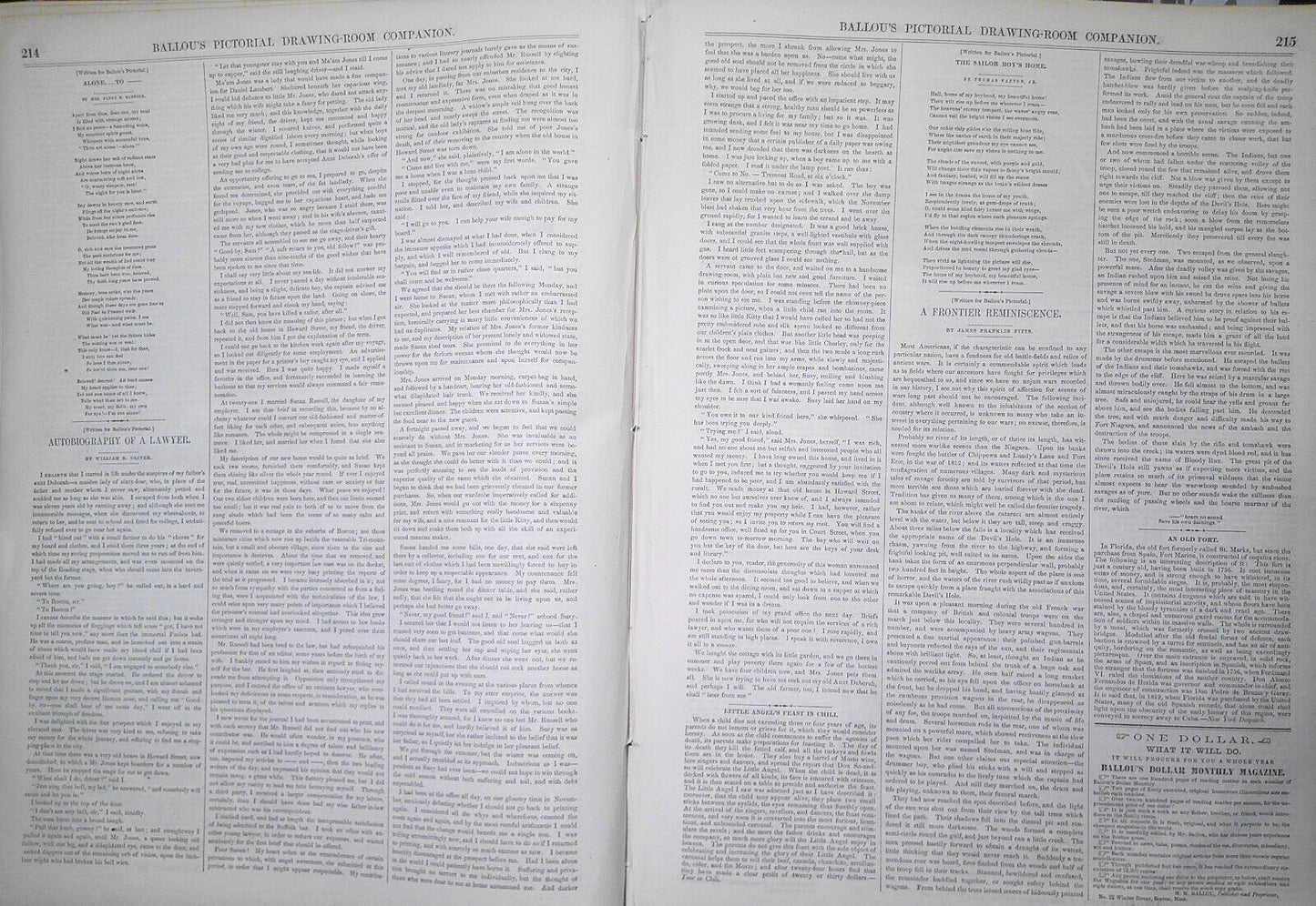 Ballou's Pictorial April 4, 1857 - Sargent's "Arctic Adventure"; Female College