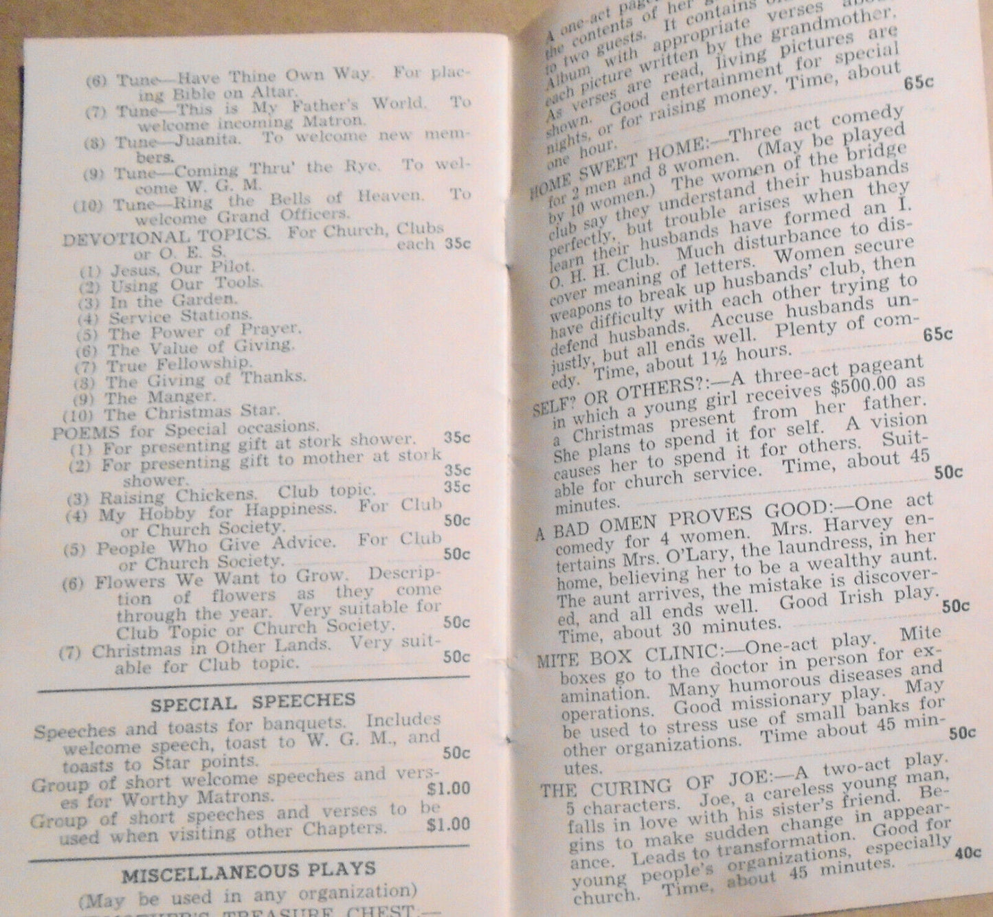 Order of Eastern Star Marches Songs Ceremonies catalog - Associate Matrons 1940s