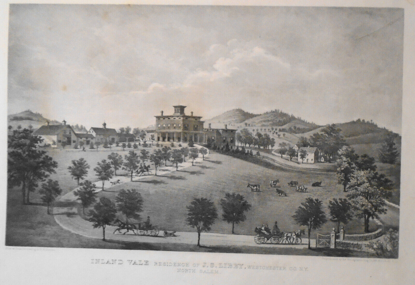 1867 Westchester engraving: Halstead Homestead, and Inland Vale Libby residence