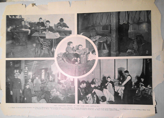 The "Sweating System" in New York City. Harper's Weekly original - 5 prints