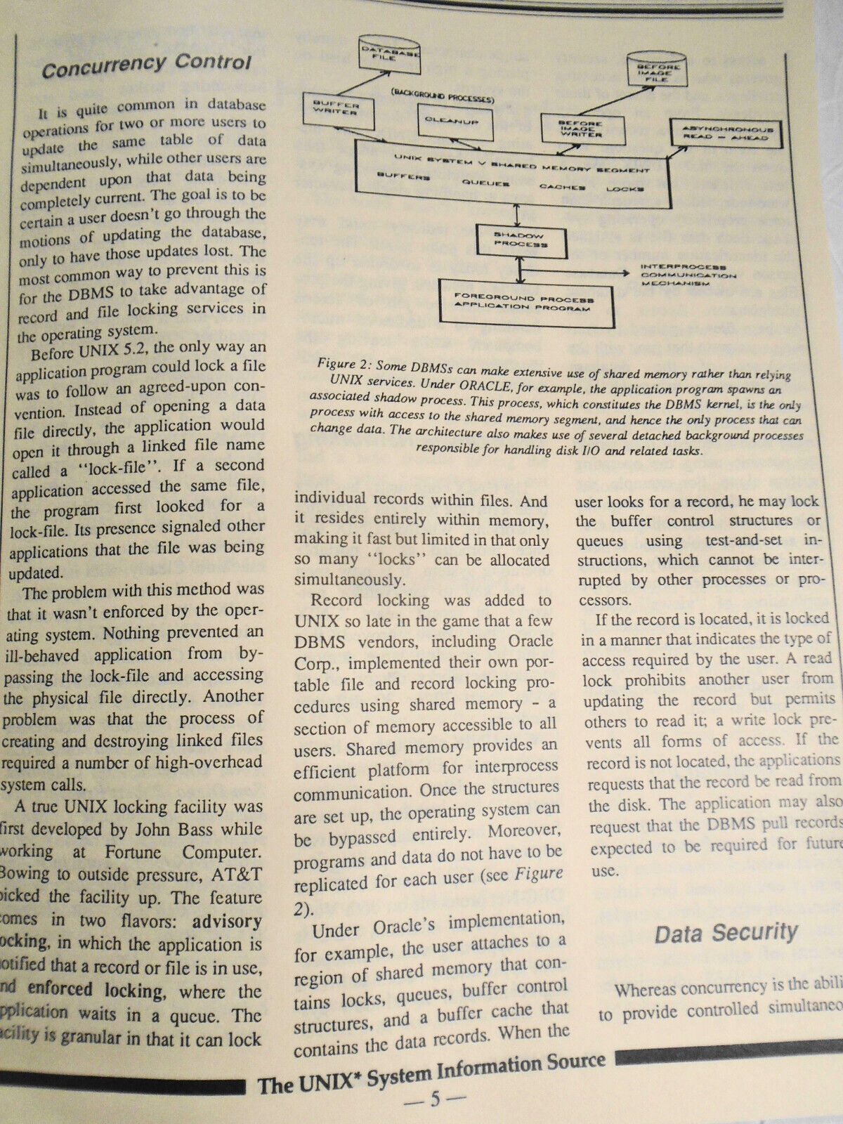 UNIQUE: The UNIX System Information Source  Dec. 1987 - DBMSs Under UNIX, etc.