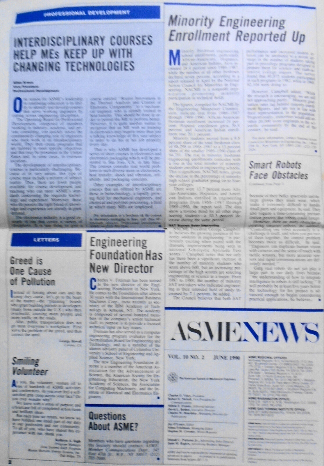 ASME News, June 1990 - By American Society of Mechanical Engineers