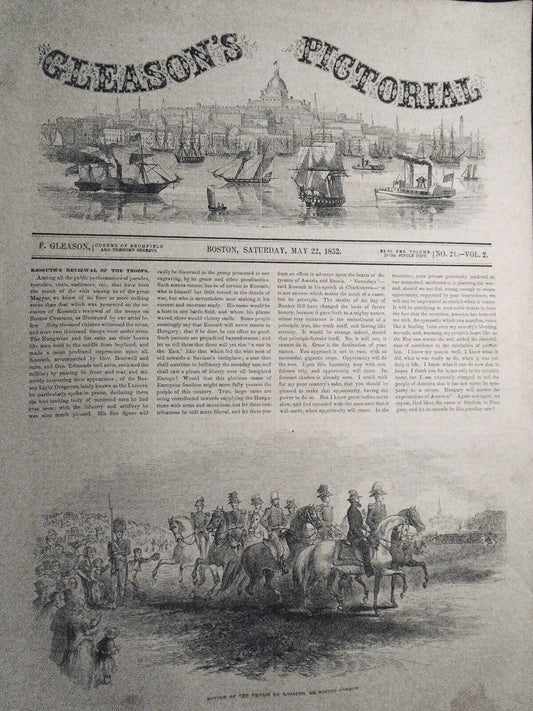 Gleason's Pictorial - Original - May 22, 1852 - 12 Dog Prints; US Army uniforms