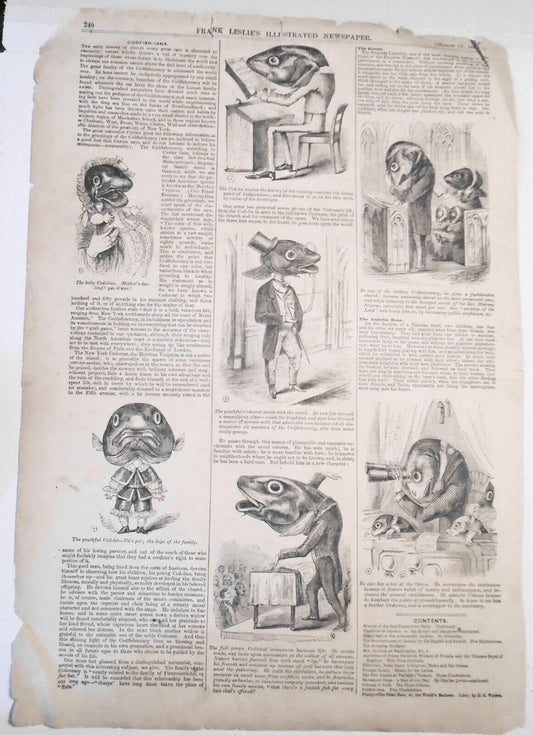 "Codfish-iana" - Frank Leslie's Illustrated Newspaper  March 13, 1858 - Original