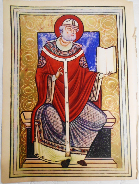 St. Gregory the Great -- Original Illumination from Verve Vol. II, No. 5/6 1939