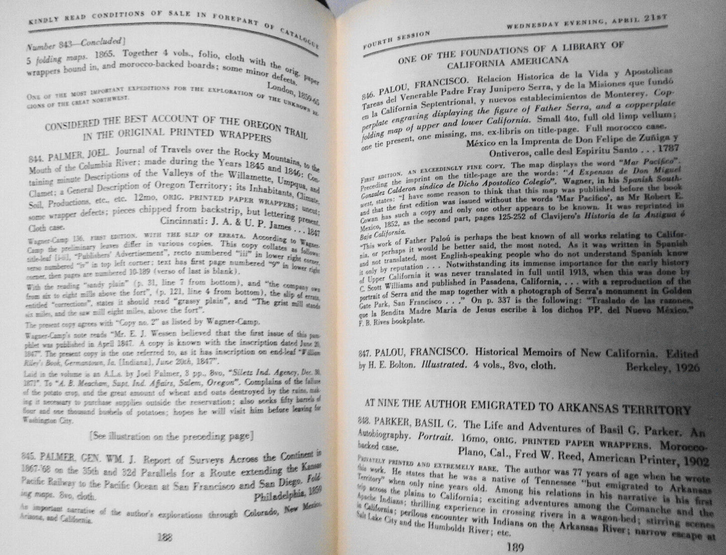 Western Americana Many Of Great Rarity - W. J. Holliday, Parke-Bernet 1954