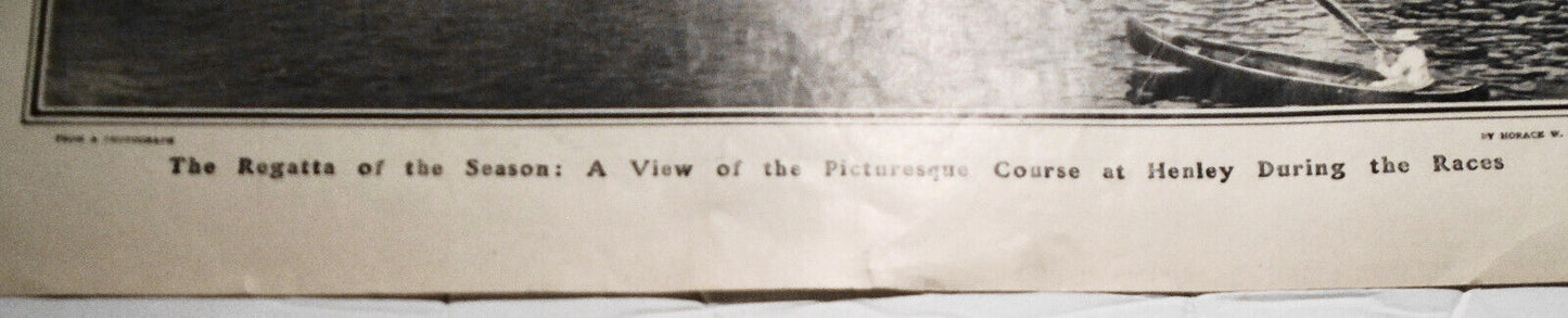 The Regatta of the Season...  the course at Henley. The Graphic, July 1907 Print