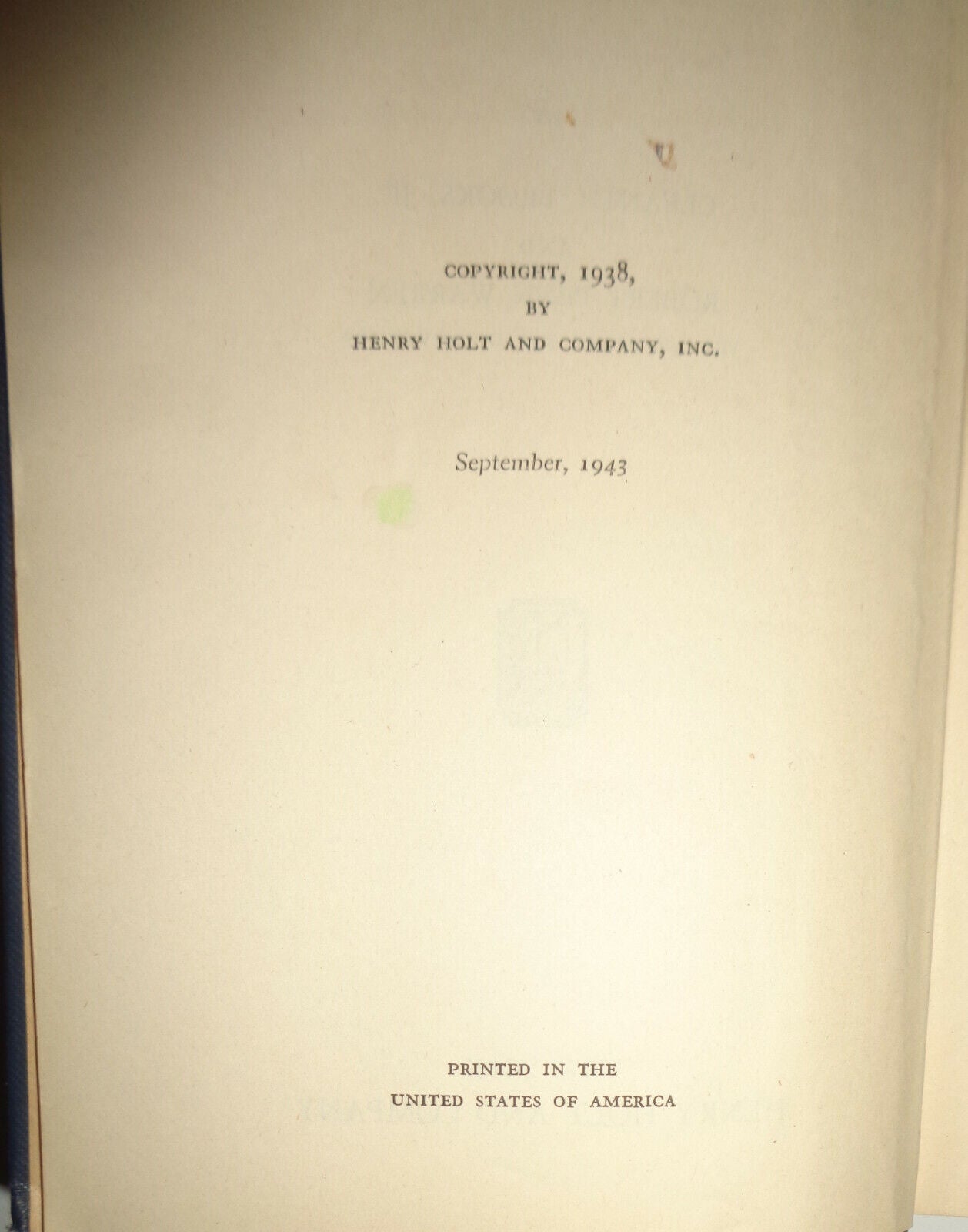 Handpainted original Ex-Libris Bookplate of Dr. Christine E Haycock on 1943 book