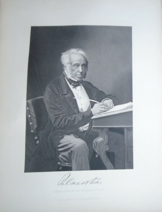 Lord Palmerston - steel engraving - 1873 - Duyckinck Portrait Gallery
