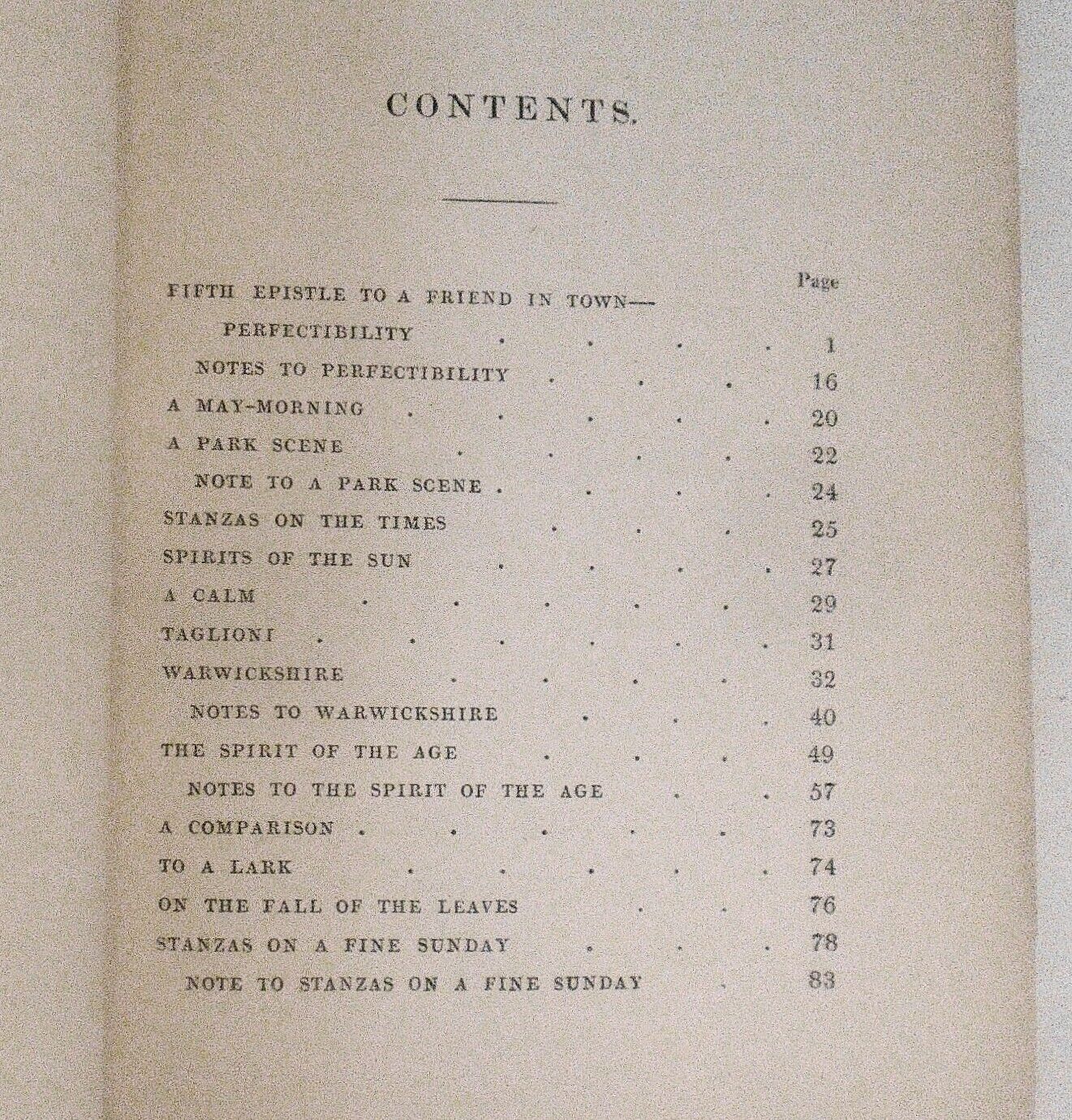 1836 Chandos Leigh: Fifth epistle to a friend in town, Warwickshire, other poems