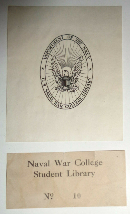 U.S. Naval War College Library Ex Libris Bookplate - Department Of The Navy