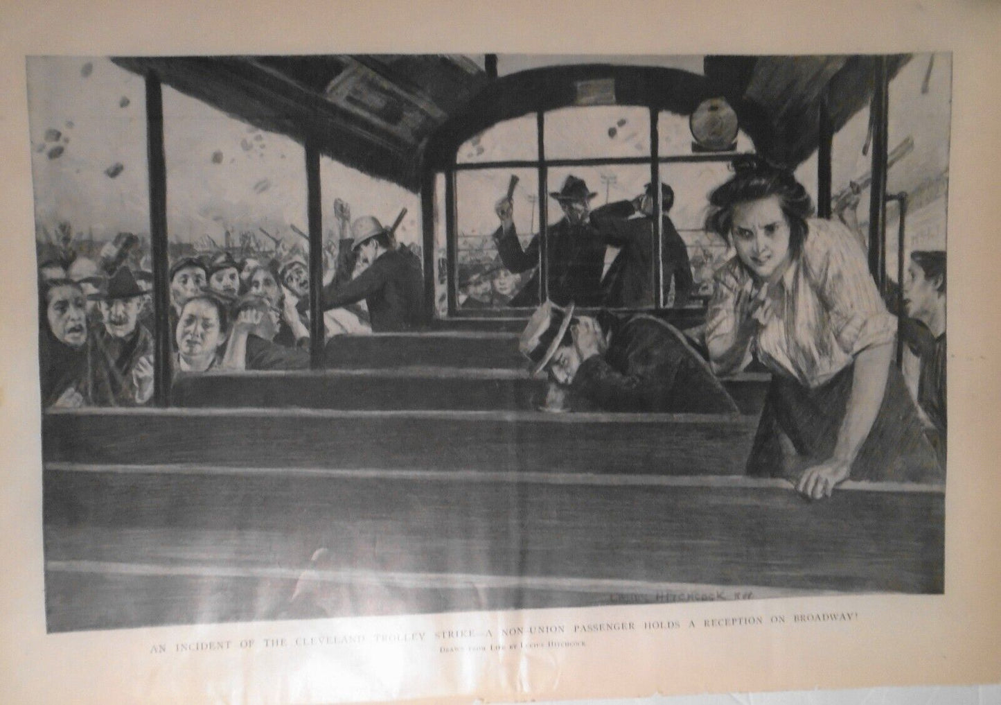 1899 Hawaii - The Eruption of the Volcano of Mauna Loa, July  4 - original print