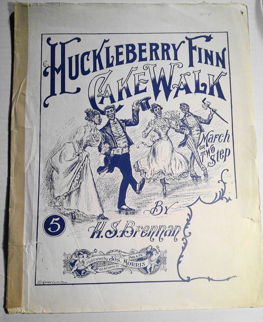 Huckleberry Finn Cake Walk; Two-step - sheet music, 1914 original