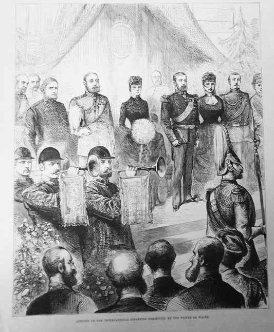 1883 Opening Of The International Fisheries Exhibition by the Prince Of Wales