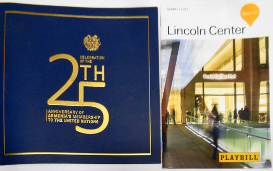 Celebration of 25th Anniversary of Armenia in UN, Program & Playbill, March 2017
