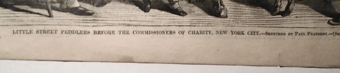 Little Street Peddlers Before Commissioners Of Charity - Harper's Weekly. 1869