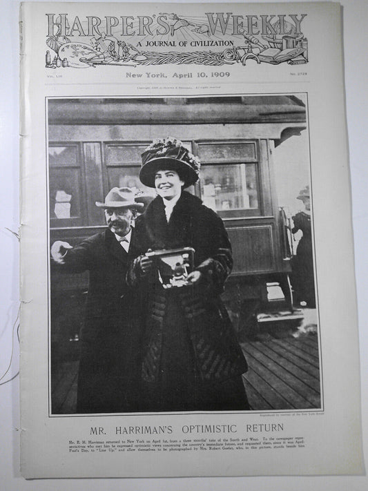 Harper's Weekly April 10,  1909.  Baseball. Cy Young, Honus Wagner, Mathewson.