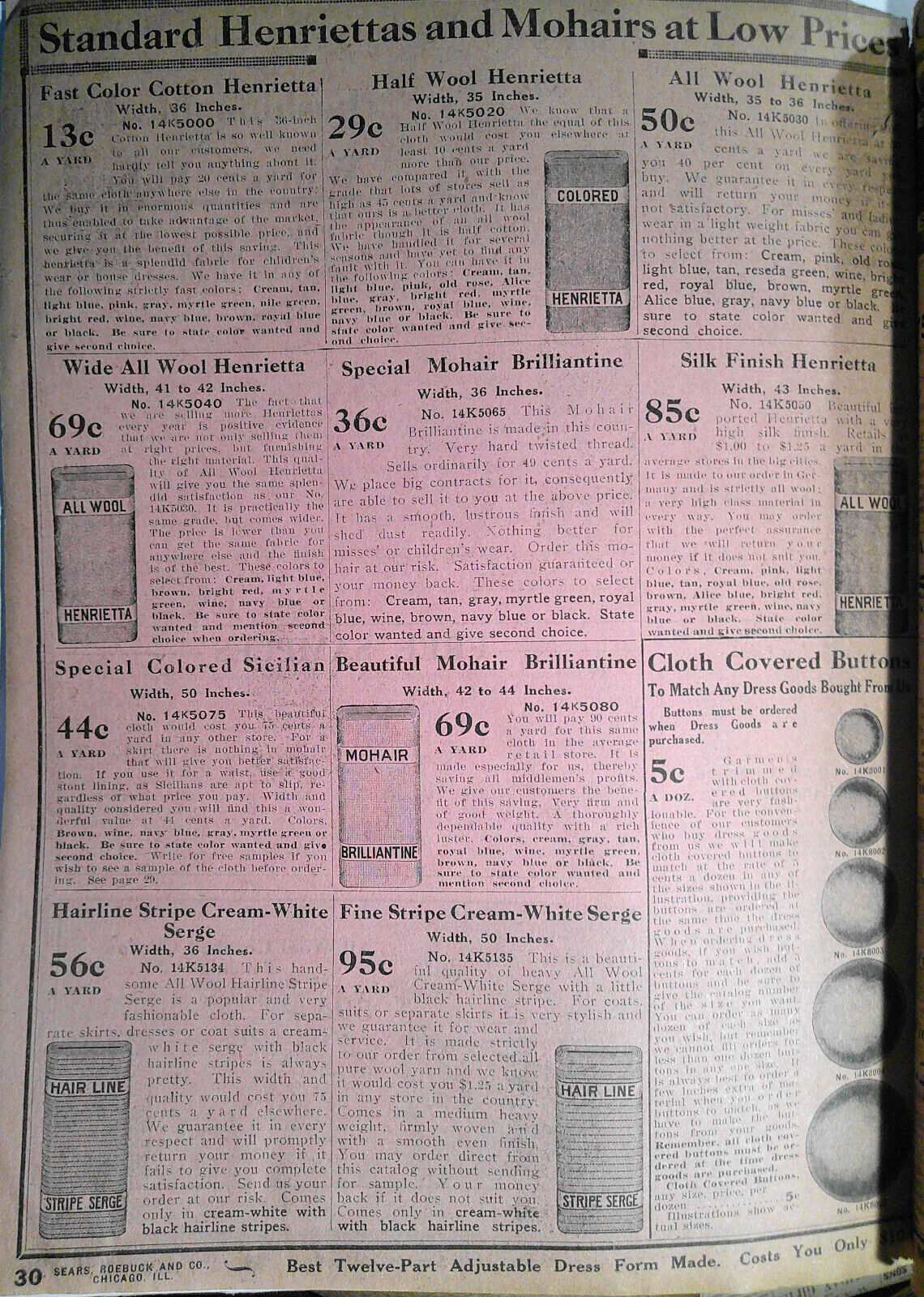 10 pages of household bargains from Sears, Roebuck & Co Retail Catalog 1905