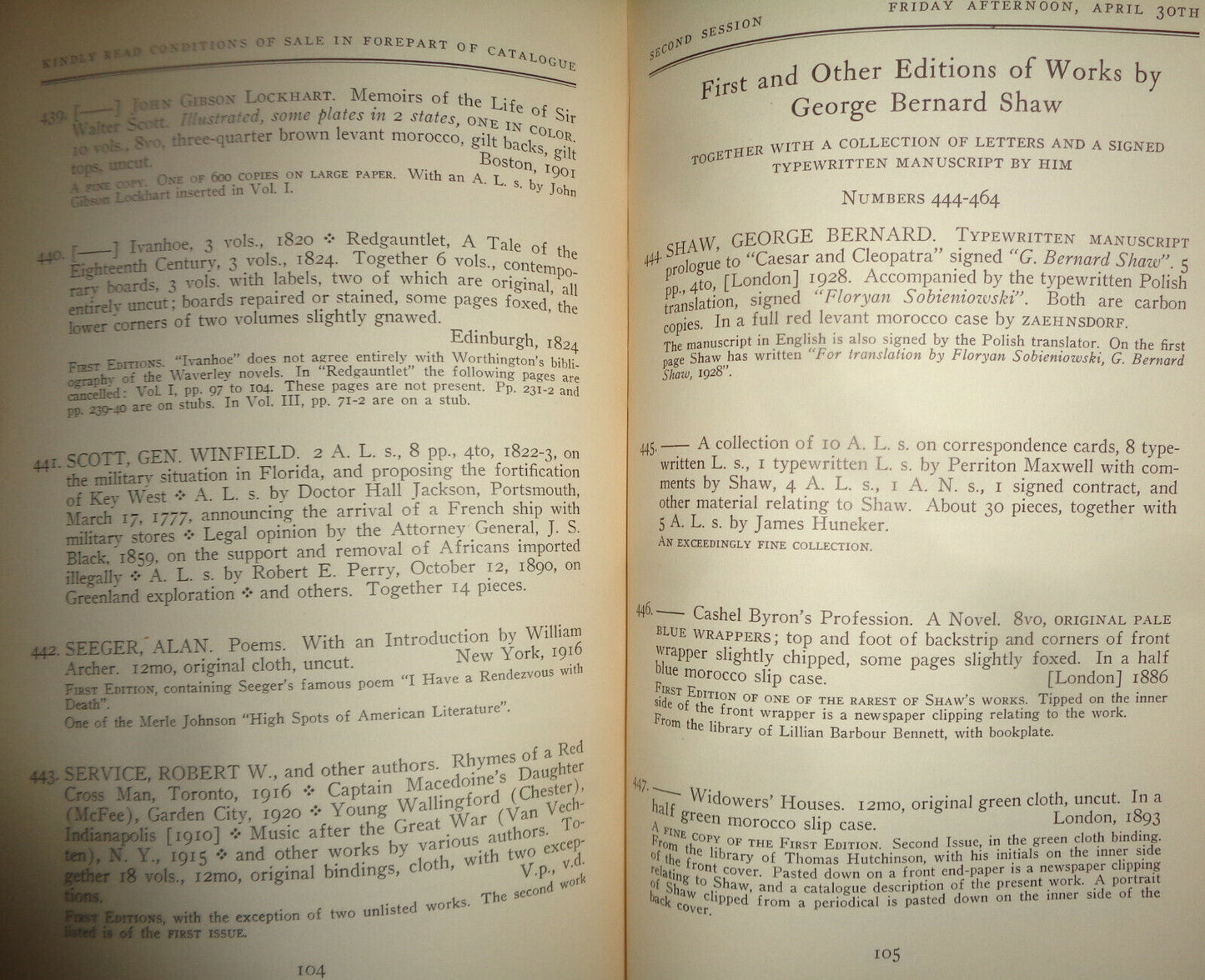 Library of the late Joseph J McCann -American Art Assoc Anderson Galleries 1937