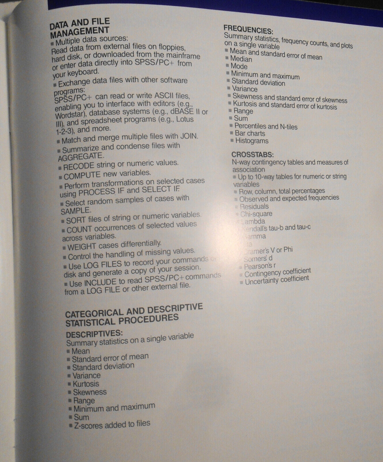 SPSS/PC+ Statistics "Make Stat Magic" brochure - [IBM PC data analysis software]