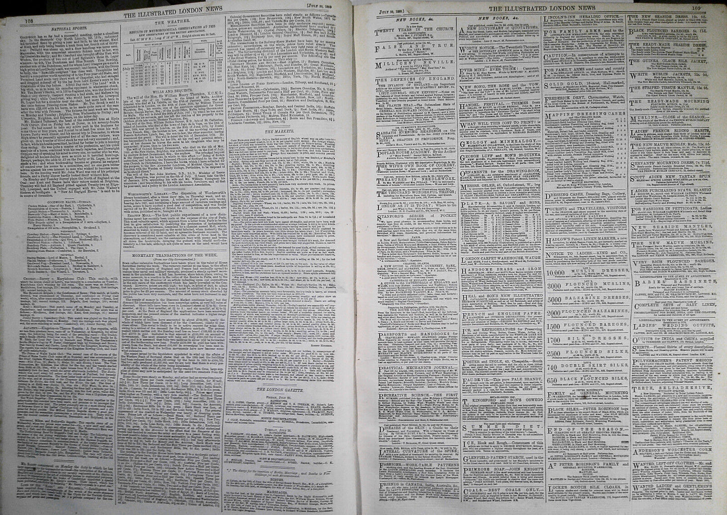 Illustrated London News, July 30, 1859. Railway Map of Lower Egypt;  Mantua; etc