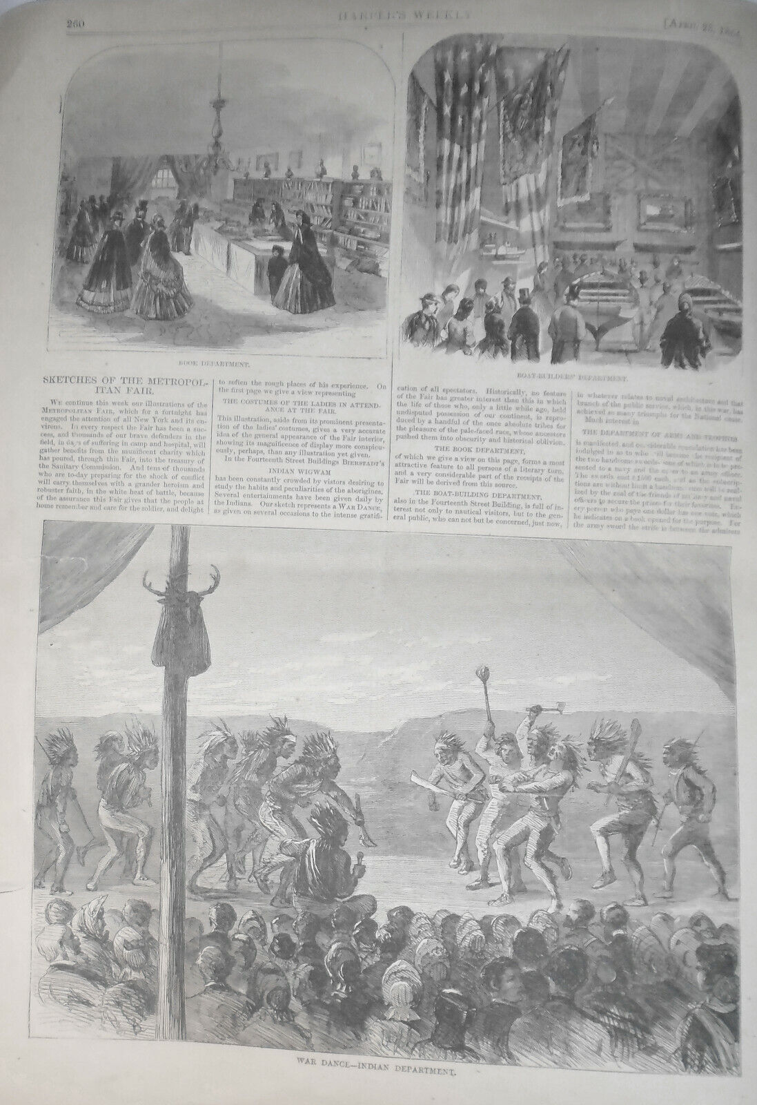 Harper's Weekly April 23, 1864 : Metropolitan Fair, NY - Original complete issue
