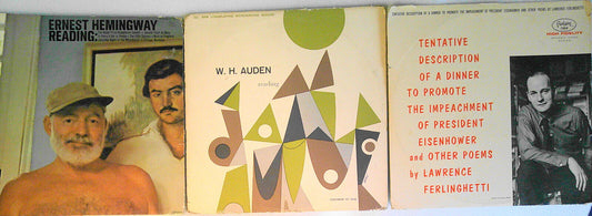 Hemingway, Auden, & Ferlinghetti : Poetry / Literature vinyl LP Lot of 3