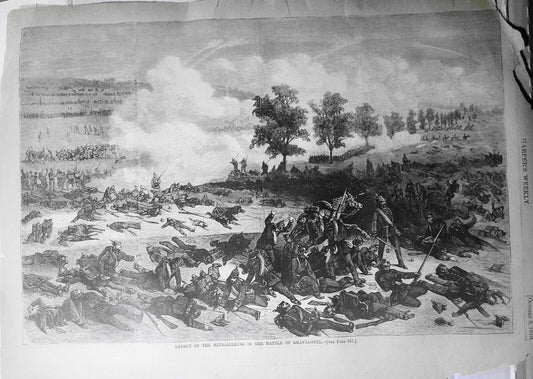 Effect of the Mitrailleuse in the Battle of Gravelotte. Harper's Weekly, 1870