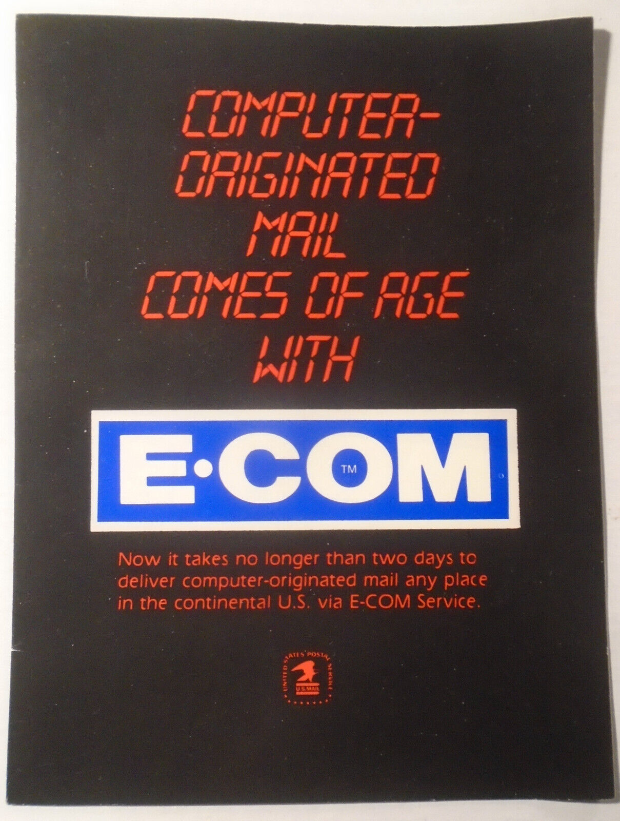 1982 United States Postal S Brochure: E-COM, Electronic Computer Originated Mail