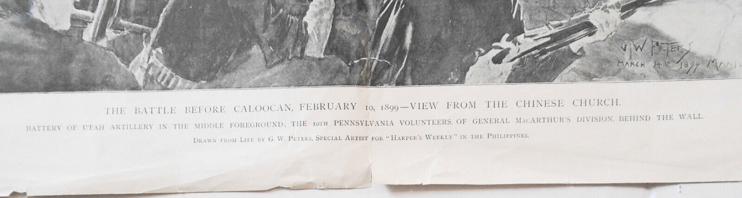 The Battle Before Caloocan, Philippine–American War, 1899 Harper's Weekly