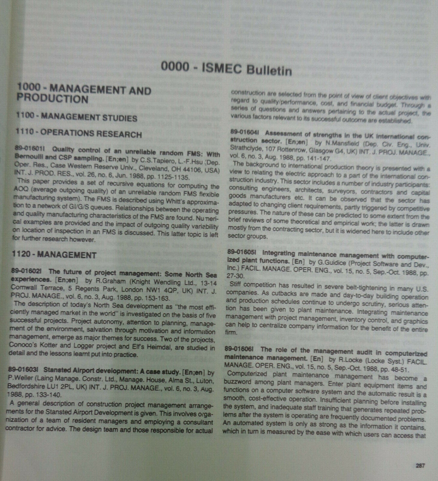 ISMEC mechanical engineering abstracts. April 1989