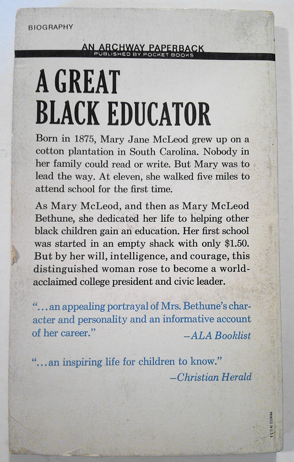 4 vintage African American history paperback books.