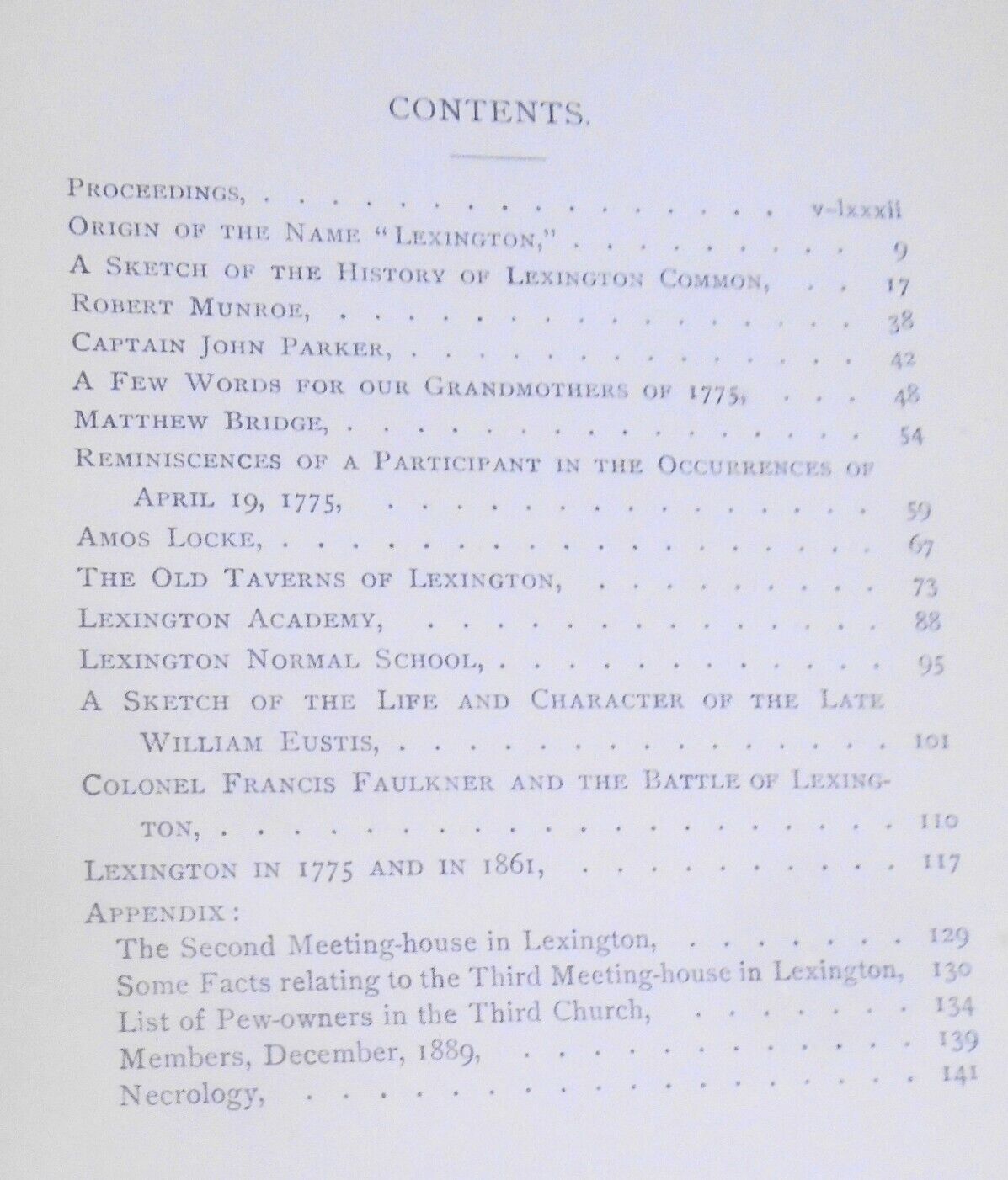1890 Proceedings of Lexington Historical Society - Volume 1