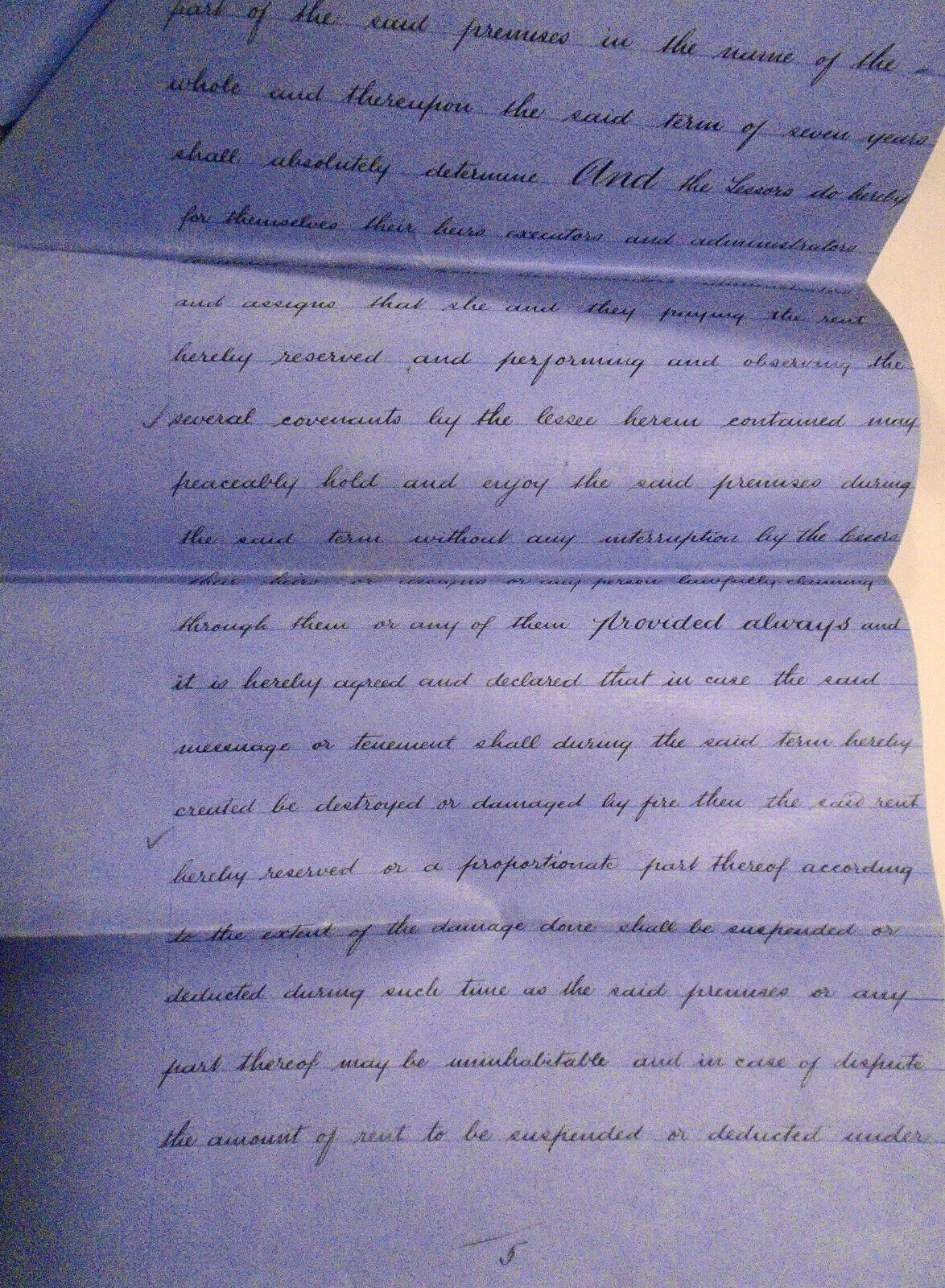 1889 Lease indenture. Hereford, England. Clark and Martin to Mrs. Annie Ballard.