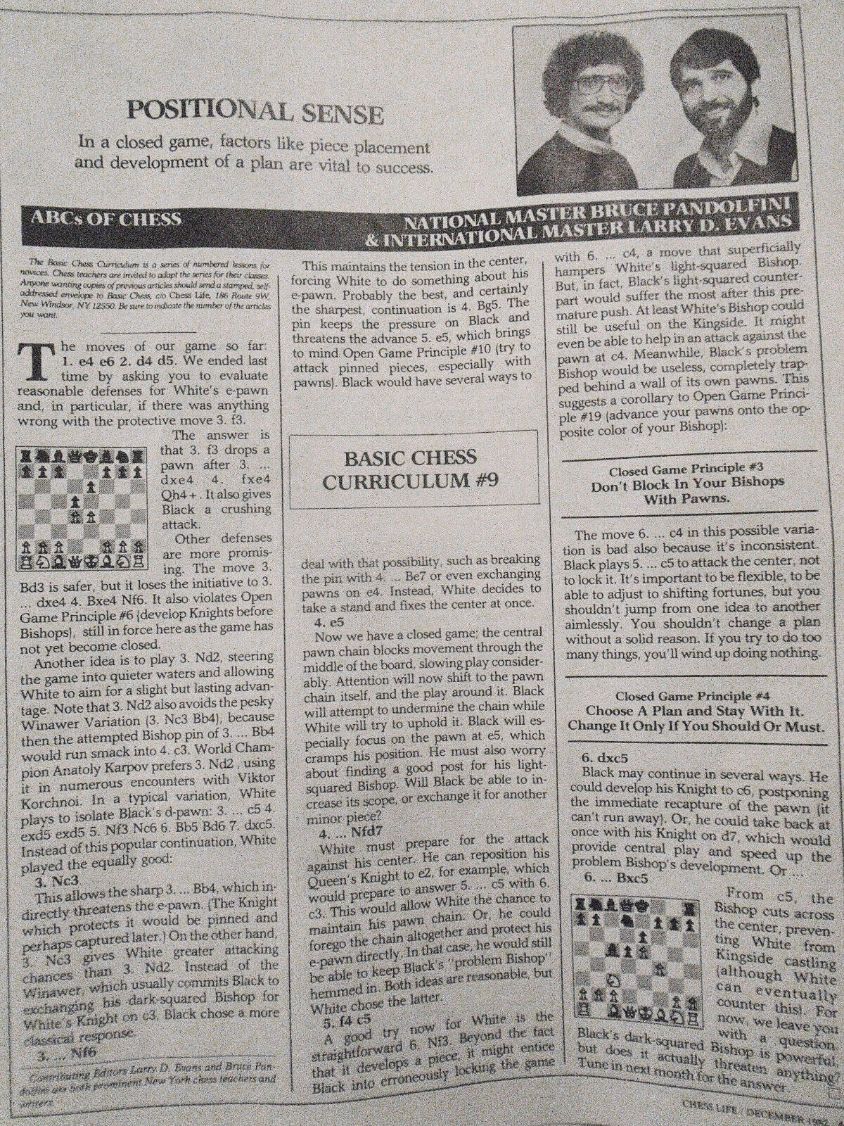 Basic Chess Curriculum by Bruce Pandolfini & Larry Evans 1983. 12 1-page lessons