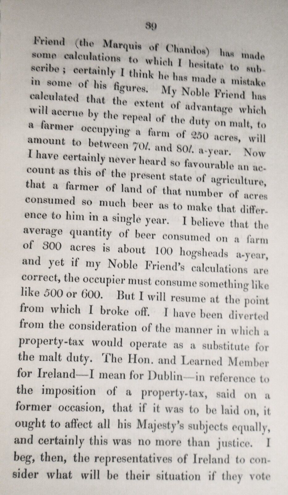 1835 Speech of Robert Peel in the House of Commons...  on repeal of the malt-tax