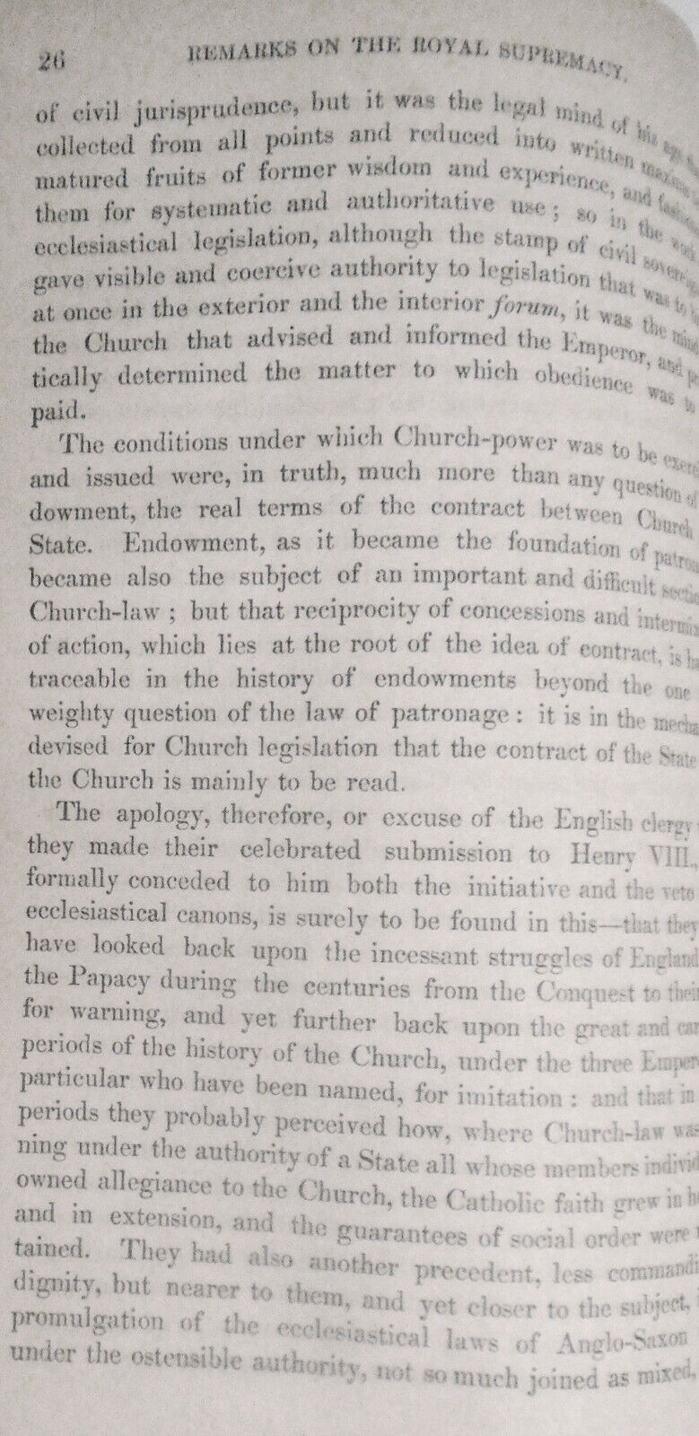 1850 Gladstone: Remarks on Royal Supremacy as It is Defined By Reason, History..