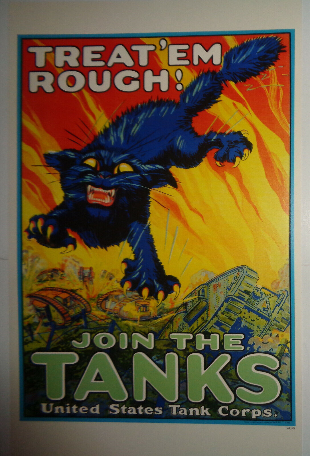 Treat 'Em Rough!  Join the Tanks  Window card Poster - 17 x 11 inches