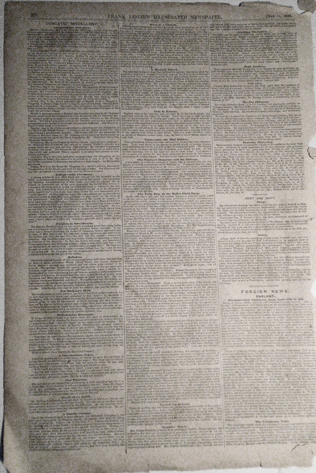Exposure Of The Milk Trade - Milking The Dying Cow -  Frank Leslie's,  1858