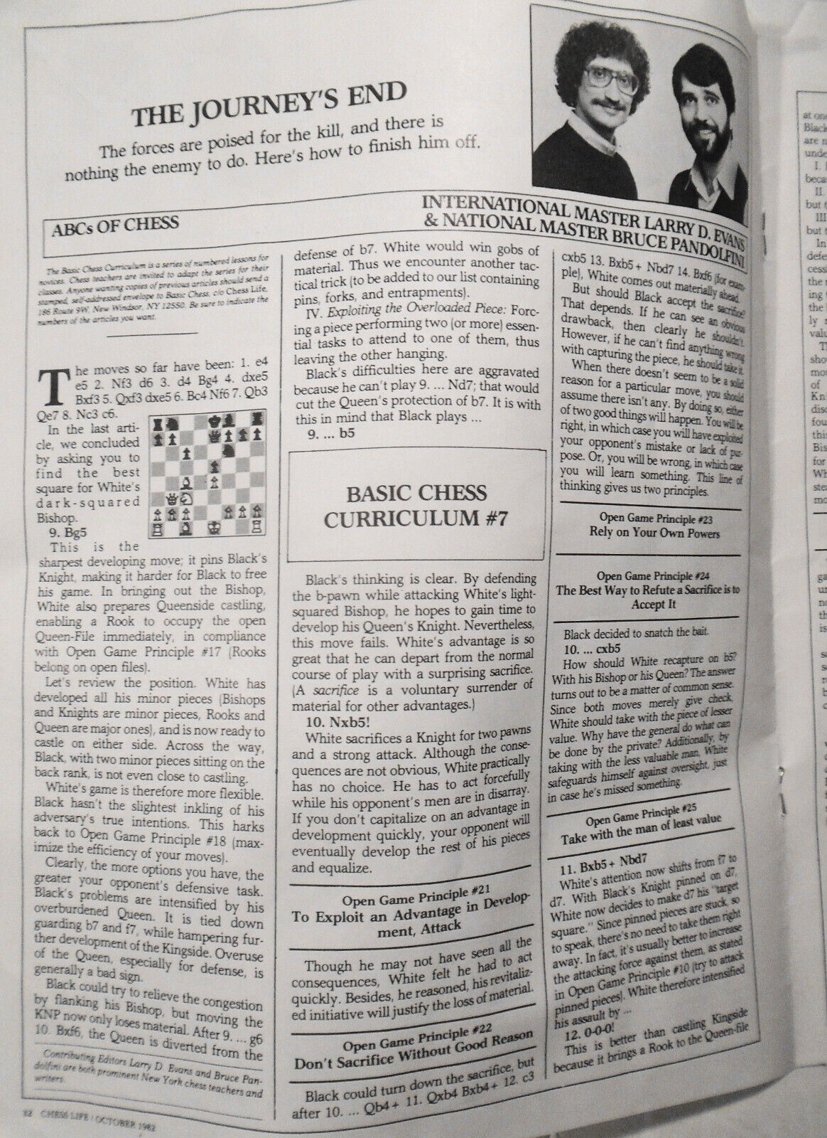 Basic Chess Curriculum by Bruce Pandolfini & Larry Evans 1983. 12 1-page lessons
