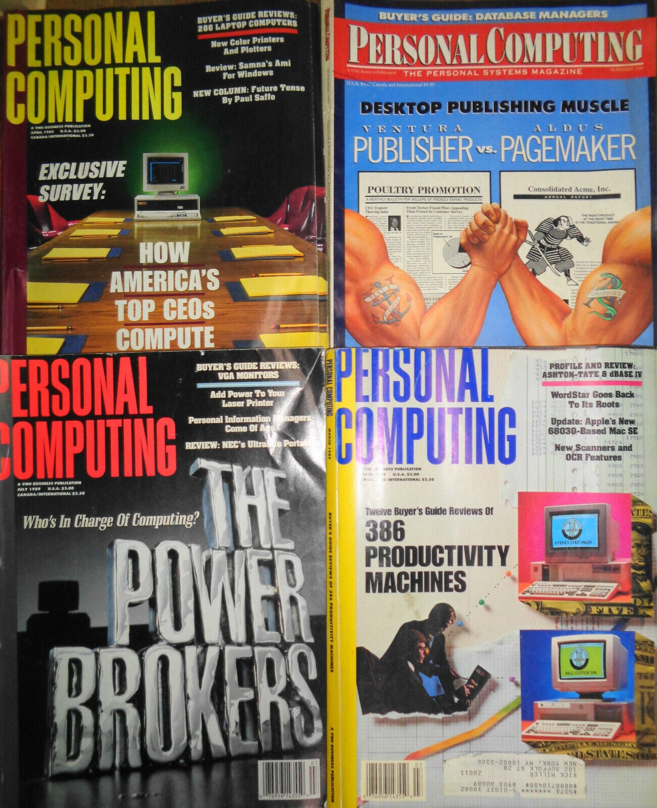Personal Computing Magazine - 4 issues, 1988-9