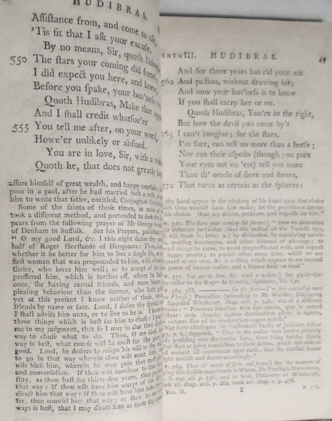 1779 Hudibras, by Samuel Butler. 2 Volumes set.