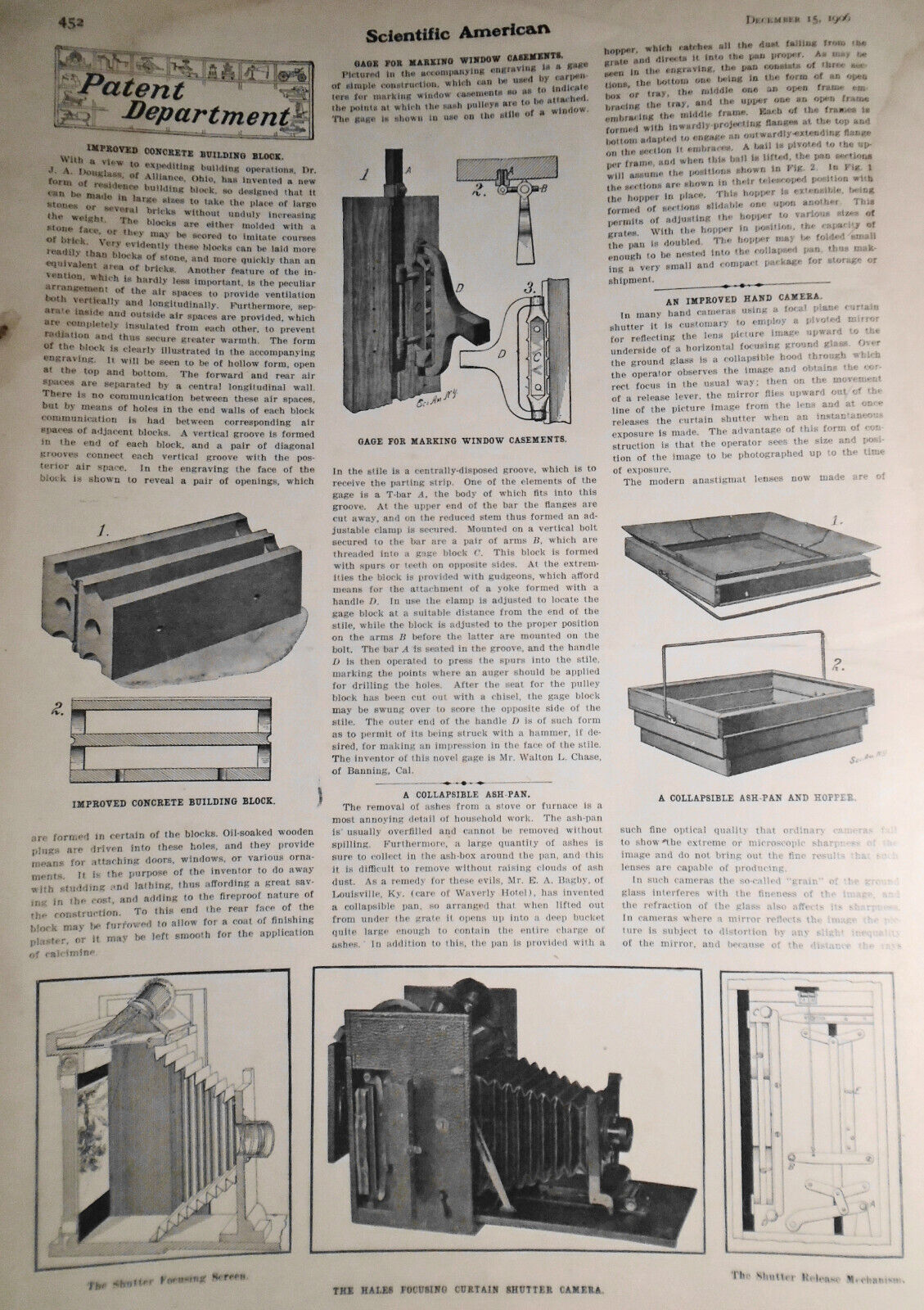 Scientific American December 15, 1906 - First Successful Aeroplane (Wright), etc