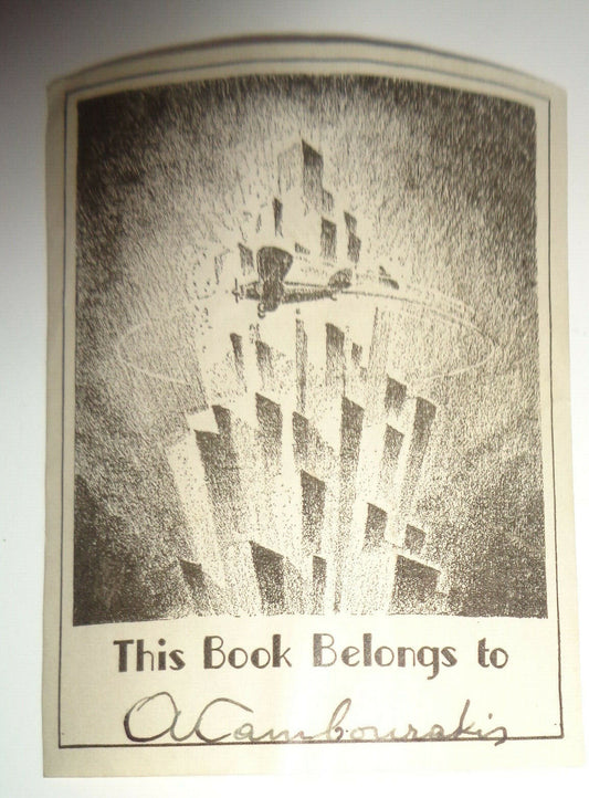A. Cambourakis Ex Libris Bookplate - circa 1929