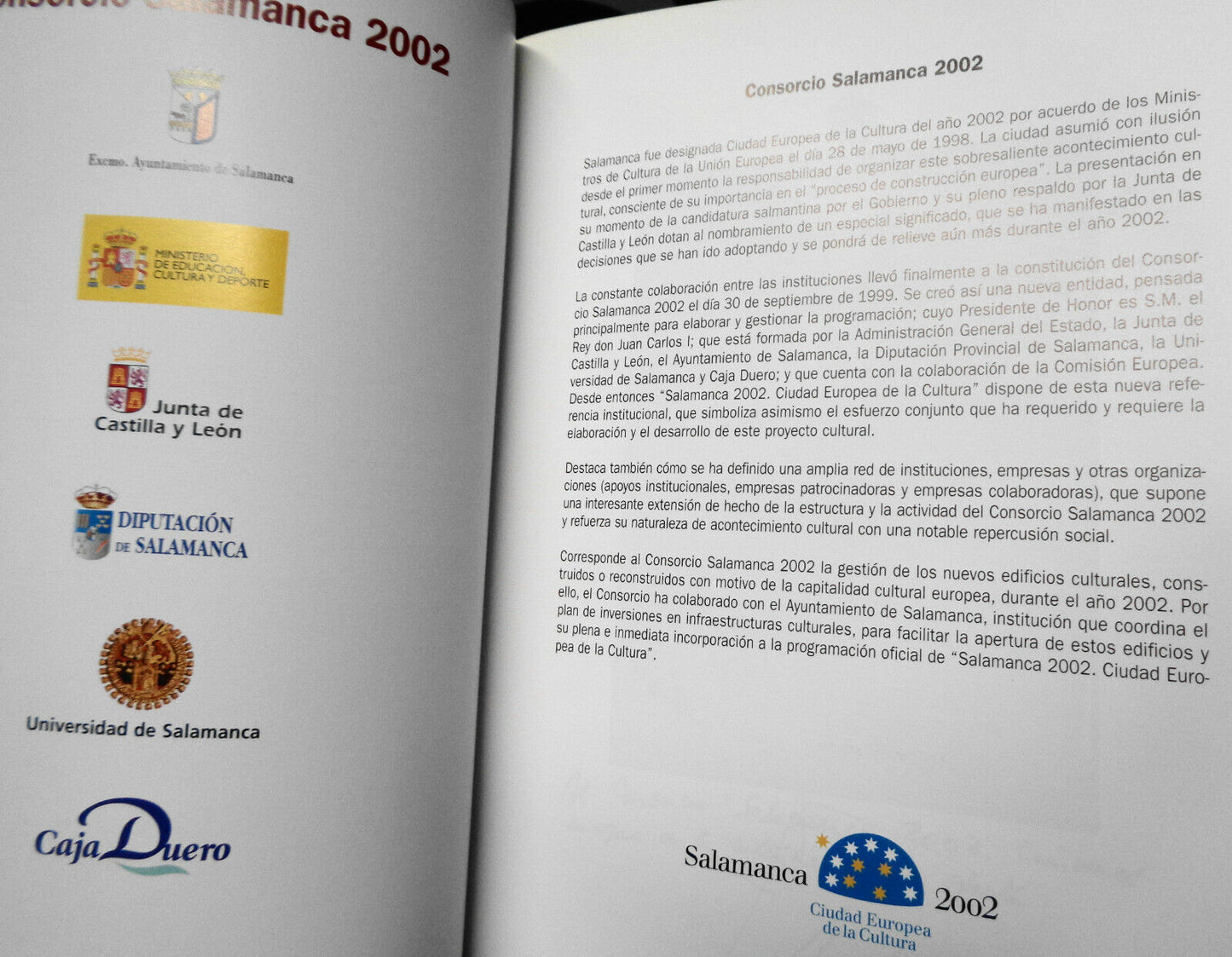 Salamanca 2002. Ciudad europea de la cultura.  Junta de Castilla y Leon, 2001