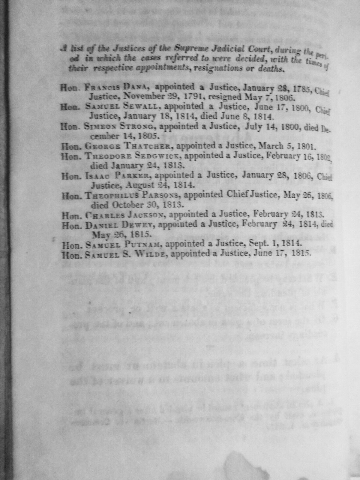 1818 Bigelow Digest of  cases in Supreme Judicial Court Massachusetts 1804 -1815
