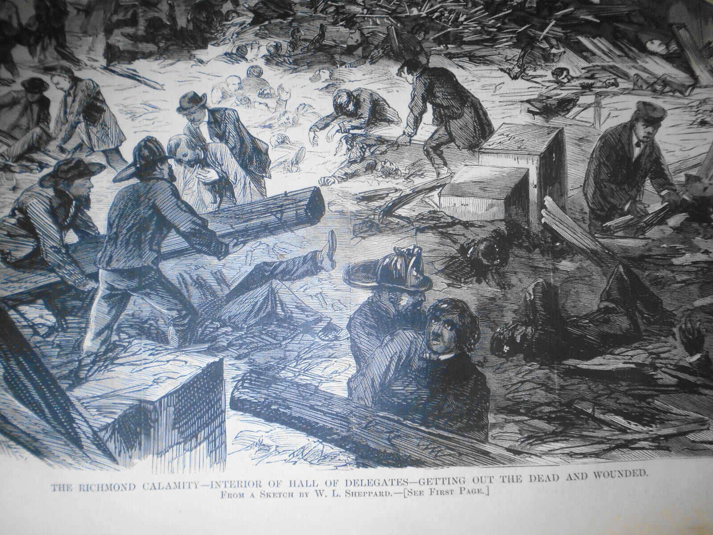 The Richmond Calamity - 2 Full Page prints - Harper's Weekly, May 14,  1870